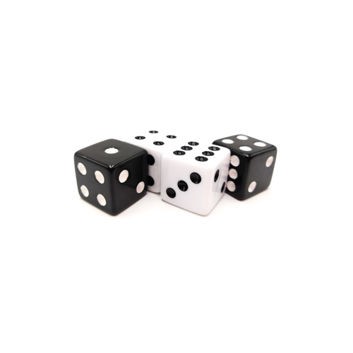 18mm Right angle black and white Dice