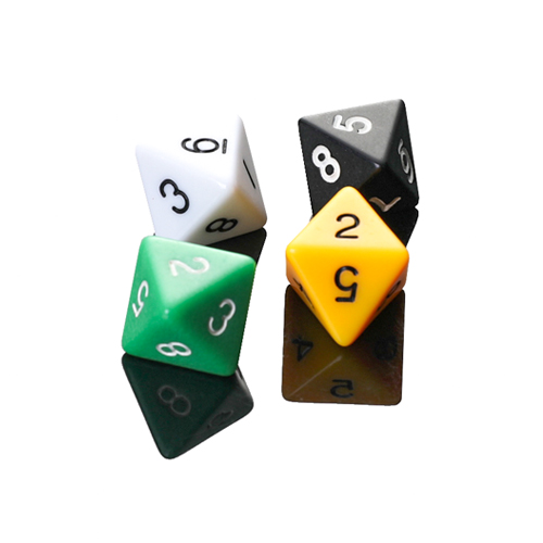 Eight-faced matte dice