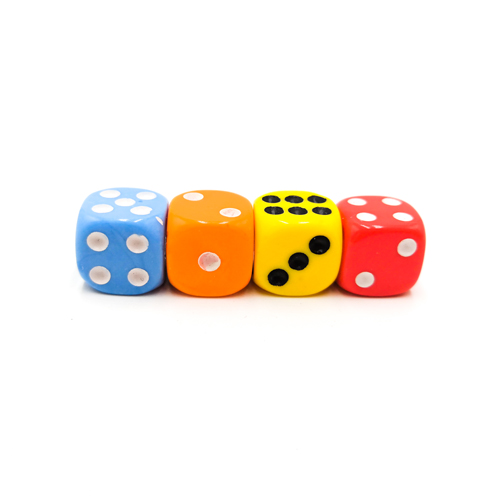 12mm multicolor rounded acrylic dice