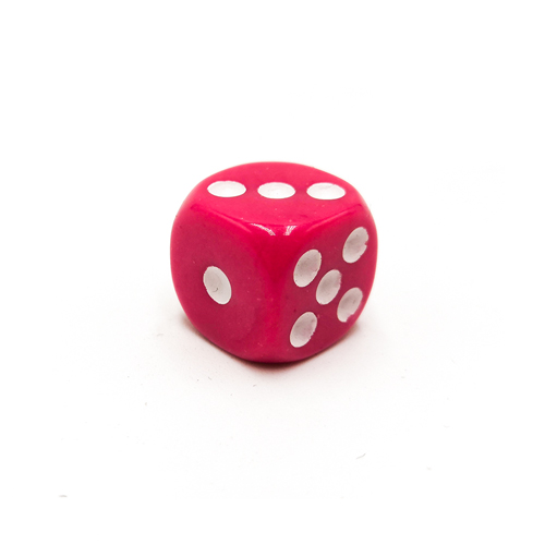 Six-sided solid color dice