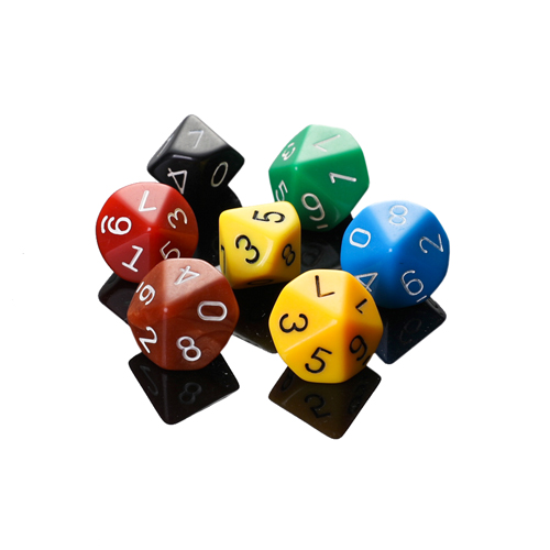 Specializing in the production of ten-sided multi-color dice