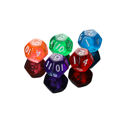 Best-selling twelve-sided multi-color acrylic dice