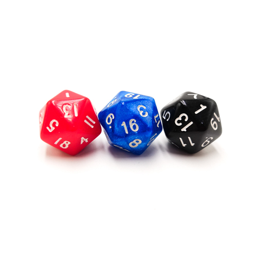 Twenty-sided color solid color transparent dice