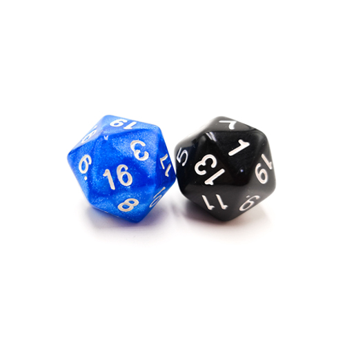 Manufacturers supply twenty-face plastic dice