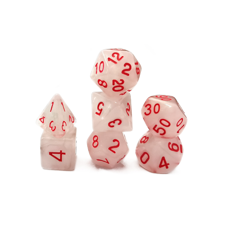 Board game accessories seven-piece suit dice / acrylic dice / game dice / custom all kinds of logos