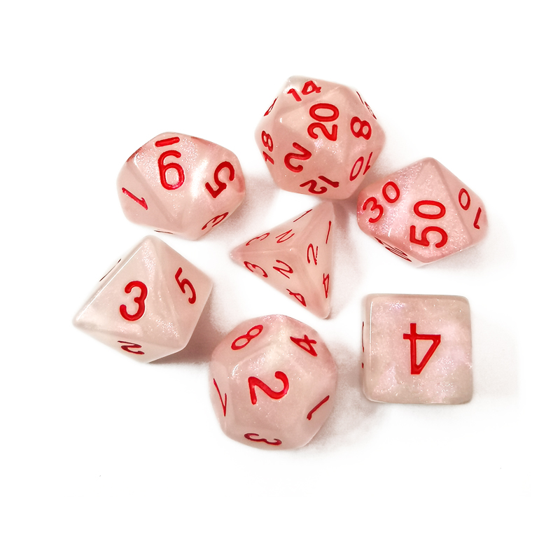 Seven set dice / pearl pink / game dice / board game accessories