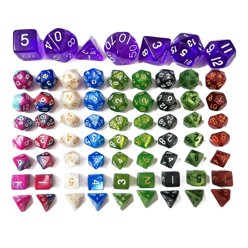 Mixed color mini seven-piece suit dice